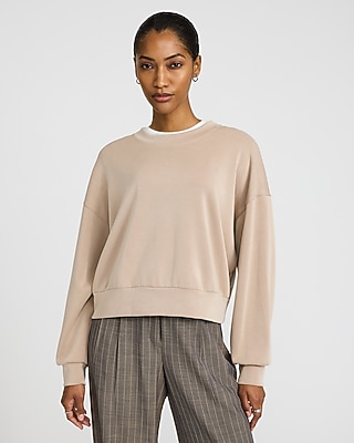 Luxessentials Long Sleeve Crew Neck Top | Express