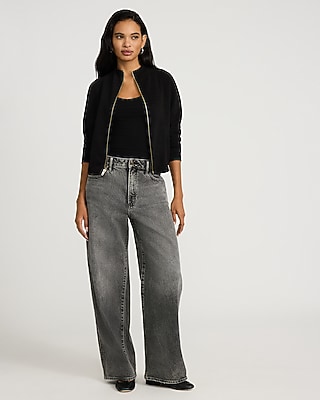 Ribbed Zip Front Jacket