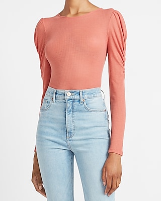 ruched puff sleeve top