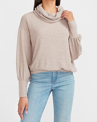 bottom cowl neck cardigan