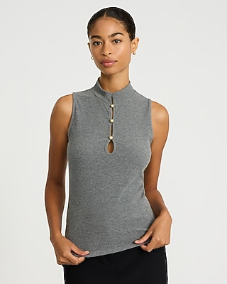 新品 MURRAL Crumpled sleeveless tops Gray Women's Gray Tanks | Express