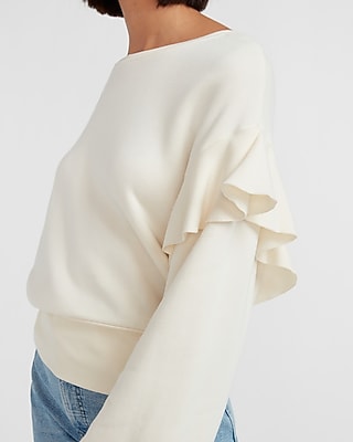 ruffle shoulder sweatshirt