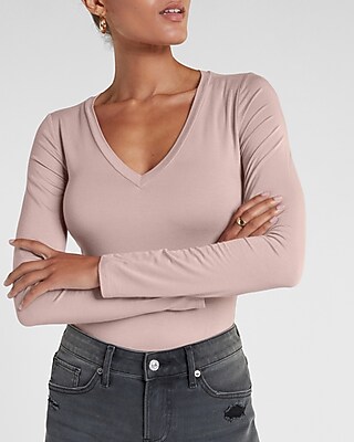 Fitted Double Layer V-Neck Tee