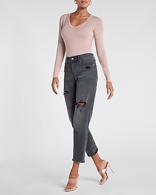 Fitted Double Layer V-Neck Tee