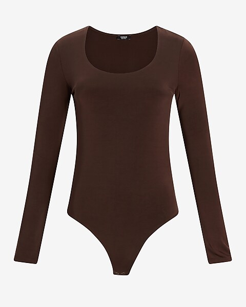 EXPRESS Body Contour High Compression Scoop Neck Bodysuit Black Size M -  $25 (47% Off Retail) - From Arielle