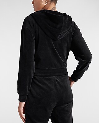 Velour Zip Up Hoodie | Express