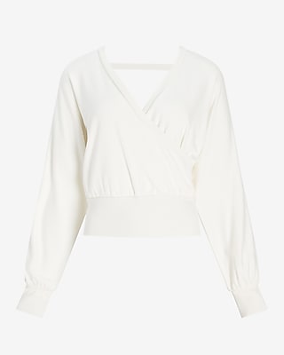 Solid Wrap Front Sweatshirt