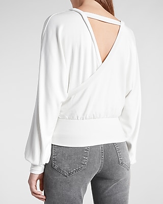 Solid Wrap Front Sweatshirt