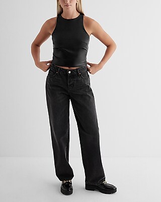 Body Contour Faux Leather High Neck Tank