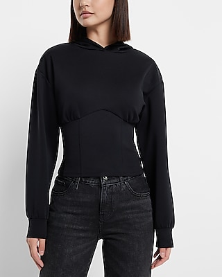 Corset Hoodie Cropped Graphic Sweatshirt Cropped Zip-through Hoodie