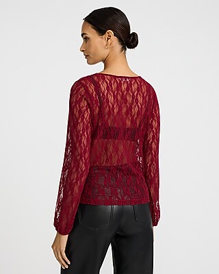 Lace Twist Front Long Sleeve Top - image 2