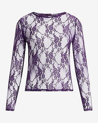 Sheer Lace Long Sleeve Top