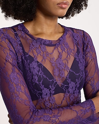 Sheer Lace Long Sleeve Top