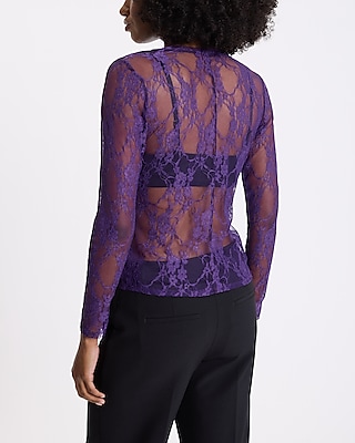 Sheer Lace Long Sleeve Top