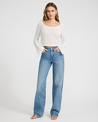 Crochet Scoop Neck Long Sleeve Top - image 4