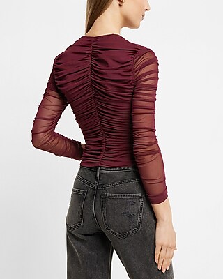 TULLE MESH SET LS SWTHRT TOP 8609734:PITCH BLACK:XXS