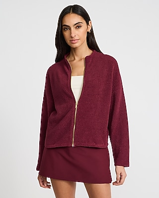Textured Zip Front Jacket
