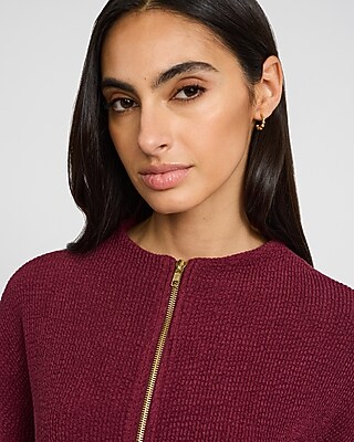 Textured Zip Front Jacket