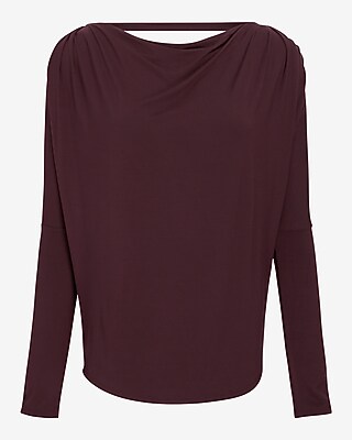 Long Sleeve Cowl Draped Back London Tee
