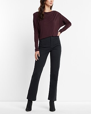 Long Sleeve Cowl Draped Back London Tee