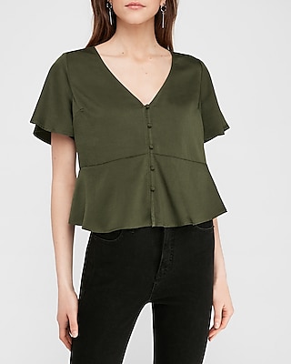 green peplum shirt