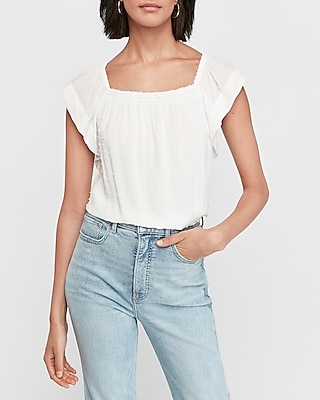 express flutter sleeve top