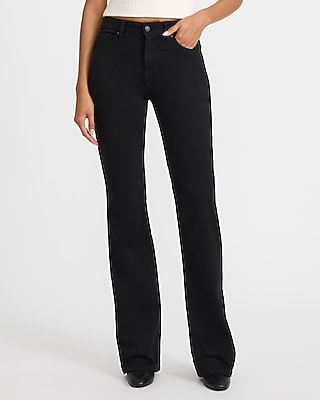 Mid Rise Black Wash Bootcut Jeans