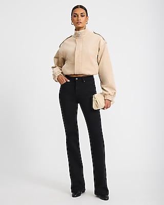 Mid Rise Black Wash Bootcut Jeans