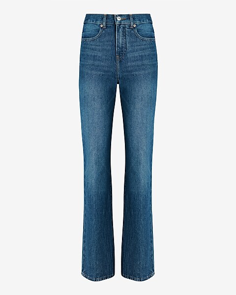 Express Jeans Adult 8L LONG Blue Denim MIA Boot Cut Mid Rise Womens 28x28
