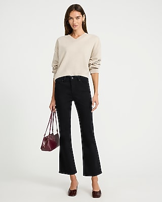 Mid Rise Bootcut Ankle Stay Black Jeans in Hyper Stretch - thumbnail 4