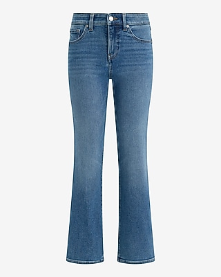 Mid Rise Bootcut Ankle Medium Wash Jeans Hyper Stretch