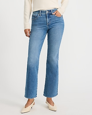 Mid Rise Bootcut Ankle Medium Wash Jeans Hyper Stretch