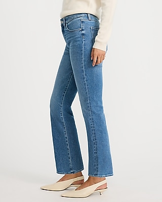 Mid Rise Bootcut Ankle Medium Wash Jeans Hyper Stretch