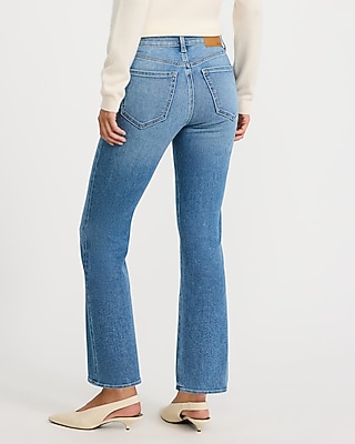 Mid Rise Bootcut Ankle Medium Wash Jeans Hyper Stretch