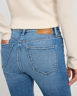 Mid Rise Bootcut Ankle Medium Wash Jeans Hyper Stretch