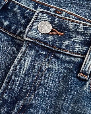 Mid Rise Medium Wash Ripped 90s Ankle Boot Jeans