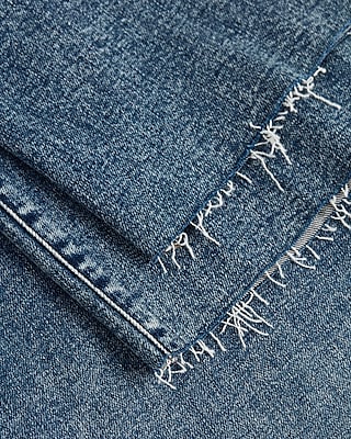 Mid Rise Medium Wash Ripped 90s Ankle Boot Jeans