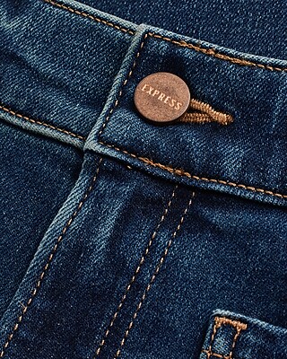 Mid Rise Dark Wash Patch Pocket Bootcut Jeans