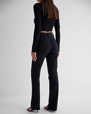 Mid Rise Black Bootcut Jeans