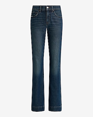 Mid Rise Dark Wash Tall Hem Bootcut Jeans