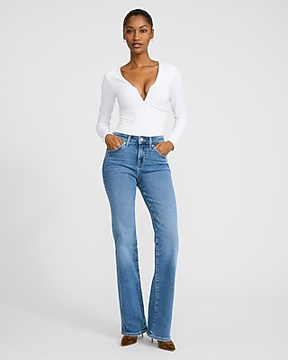 Mid Rise Medium Wash Bootcut Jeans
