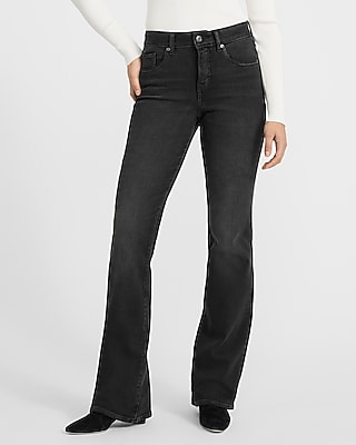 Mid Rise Black Wash Bootcut Jeans Express