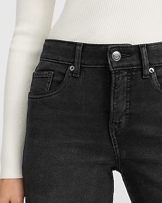 Mid Rise Black Wash Bootcut Jeans