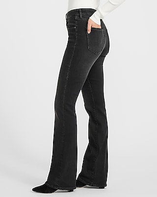 Mid Rise Black Wash Bootcut Jeans