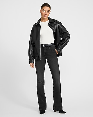 Mid Rise Black Wash Bootcut Jeans