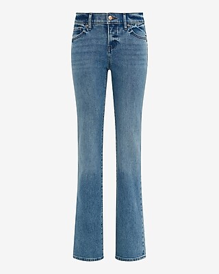 Low Slung Medium Wash Bootcut Jeans