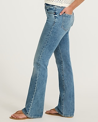 Low Slung Medium Wash Bootcut Jeans