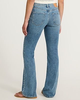 Low Slung Medium Wash Bootcut Jeans