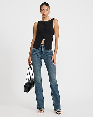 Mid Rise Dark Wash Bootcut Jeans