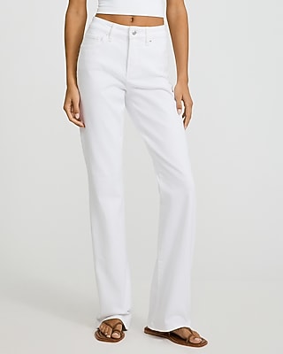 Mid Rise White Bootcut Jeans